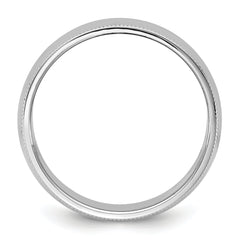 14KW 7mm Milgrain Half Round Band Size 14
