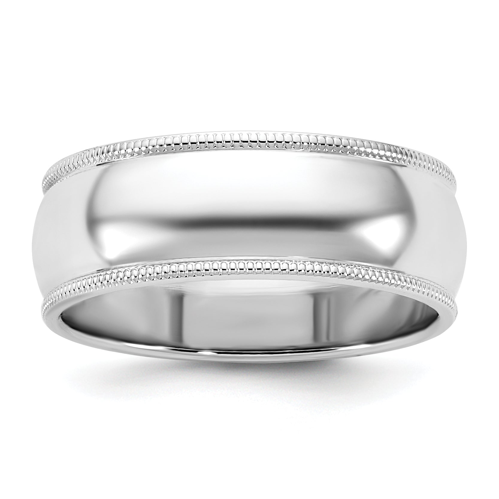 14KW 7mm Milgrain Half Round Band Size 14