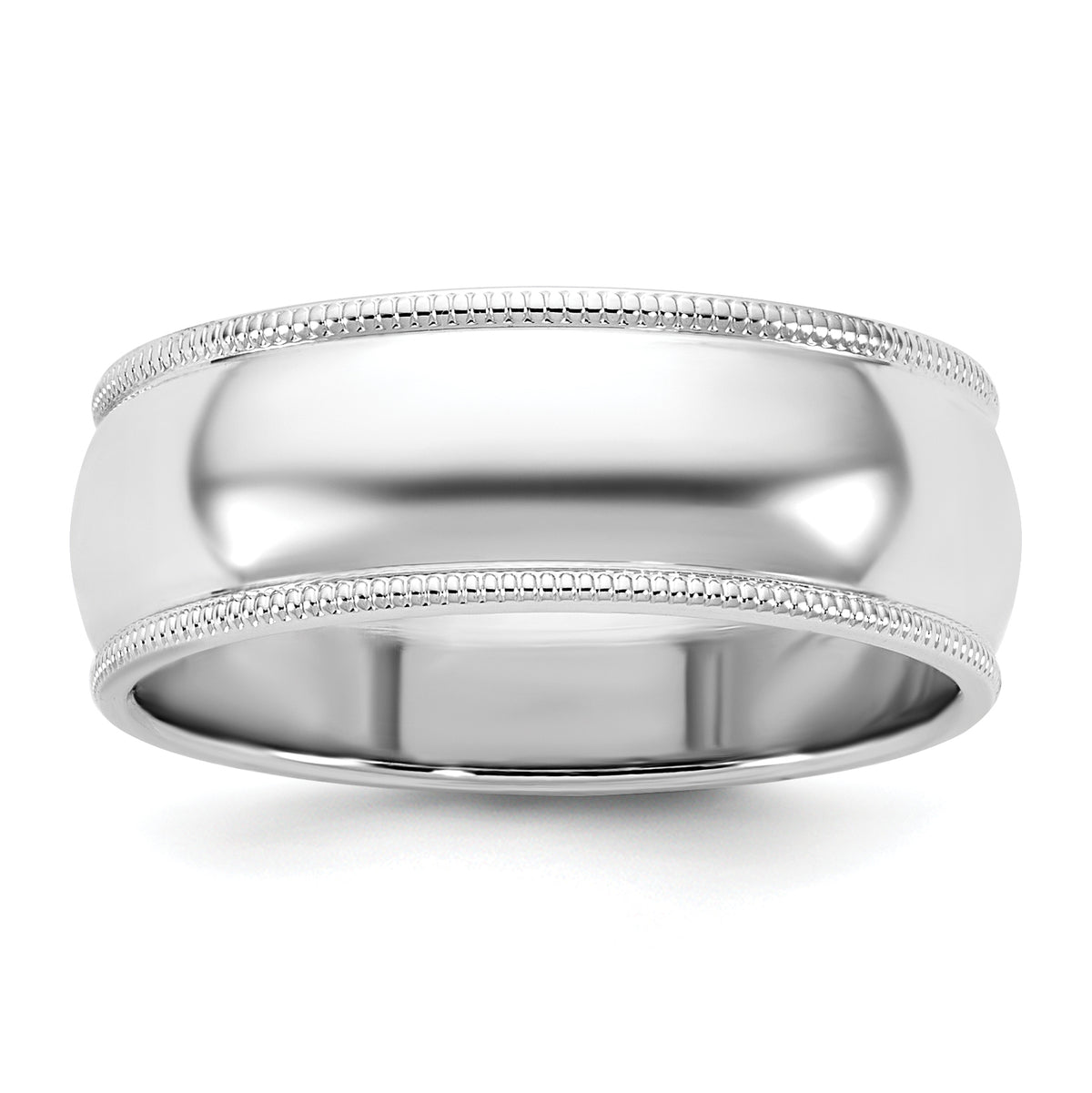 14KW 7mm Milgrain Half Round Band Size 14