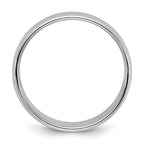 14k White Gold 8mm Milgrain Half Round Wedding Band