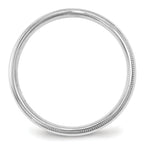14k White Gold 4mm Milgrain Half Round Comfort Fit Wedding Band