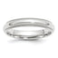 14k White Gold 4mm Milgrain Half Round Comfort Fit Wedding Band