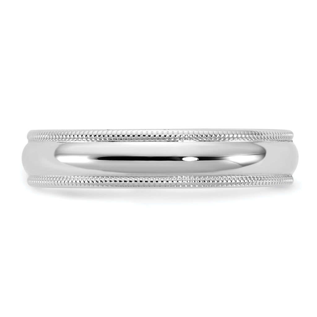 4.5mm 10K White Gold Milgrain Comfort Fit Wedding Band - Sophia Jewelers