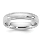 4.5mm 10K White Gold Milgrain Comfort Fit Wedding Band - Sophia Jewelers