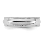 5.5mm 10K White Gold Milgrain Comfort Fit Wedding Band - Sophia Jewelers