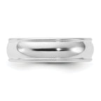 6.0mm 10K White Gold Milgrain Comfort Fit Wedding Band - Sophia Jewelers