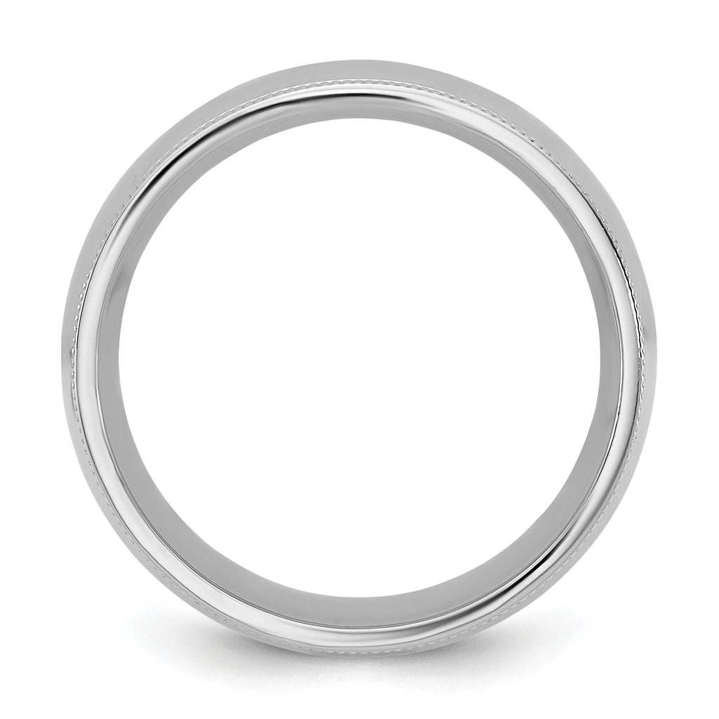 14KW 8mm Milgrain Comfort Fit Band
