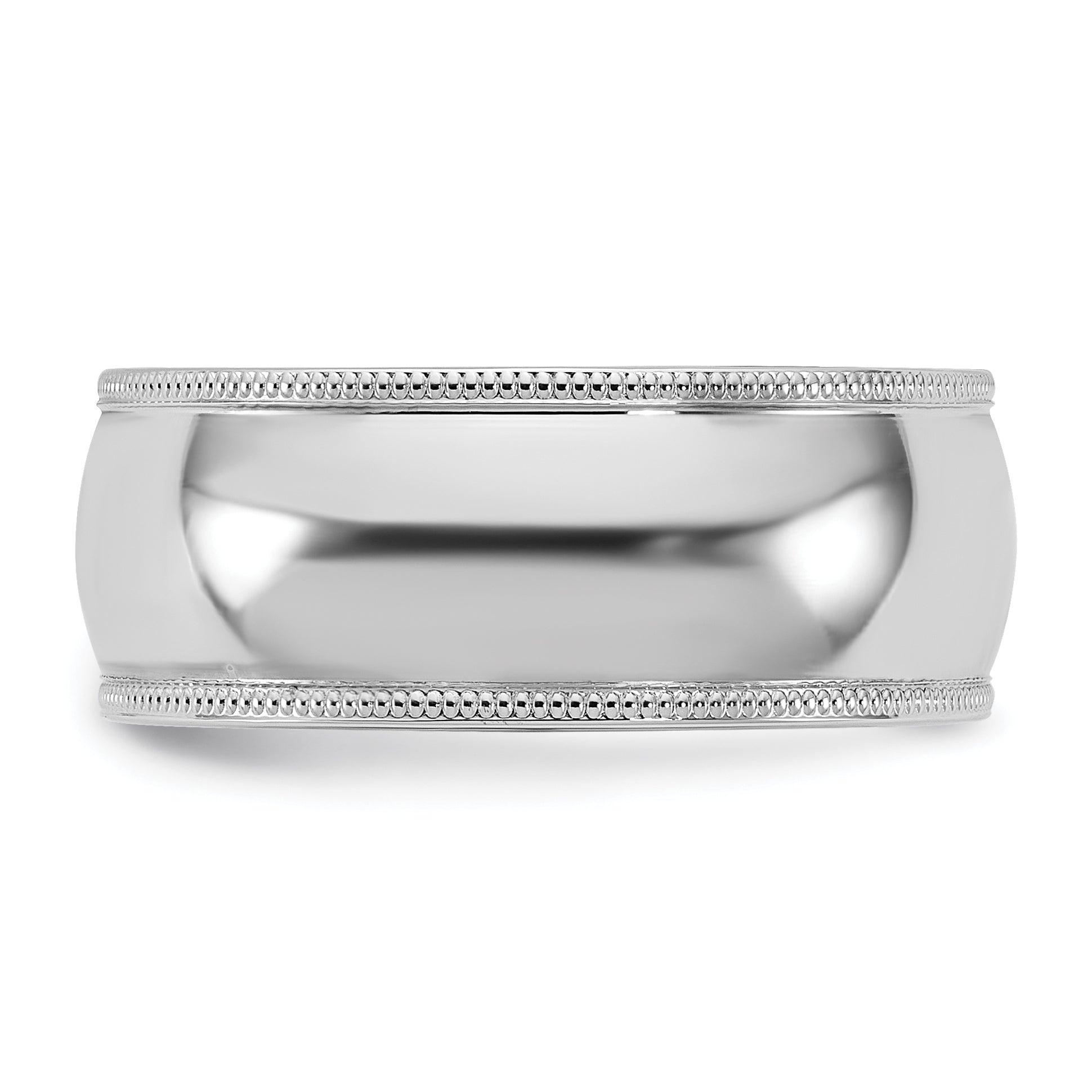 14KW 8mm Milgrain Comfort Fit Band Secondary image