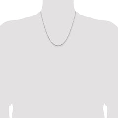14K White Gold 20 inch  1.8mm Diamond-cut Milano Rope with Lobster Clasp Chain