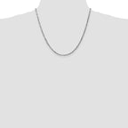 14k White Gold 2.5mm D/C Milano Rope Chain