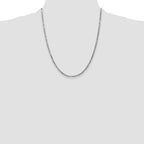 14k White Gold 2.5mm D/C Milano Rope Chain