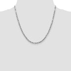 14k White Gold 3.0mm D/C Milano Rope Chain