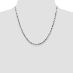 14k White Gold 3.0mm D/C Milano Rope Chain