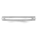 3.0mm 10K White Gold Lightweight Milgrain Half Round Wedding Band - Sophia Jewelers