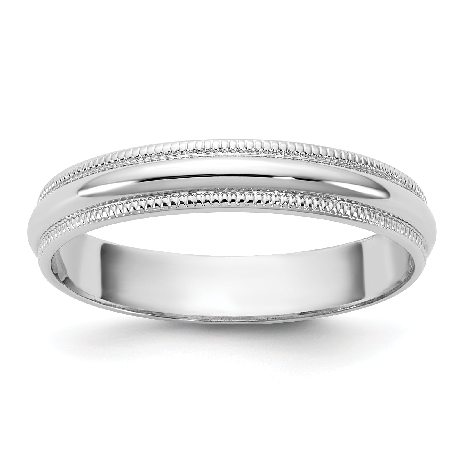 14KW 3.5mm Lightweight Milgrain Half Round Band