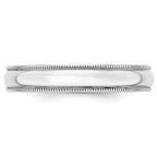 14K White Gold Milgrain Half-Round Wedding Band 4mm