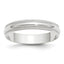 14k White Gold 4mm Lightweight Milgrain Half Round Wedding Band