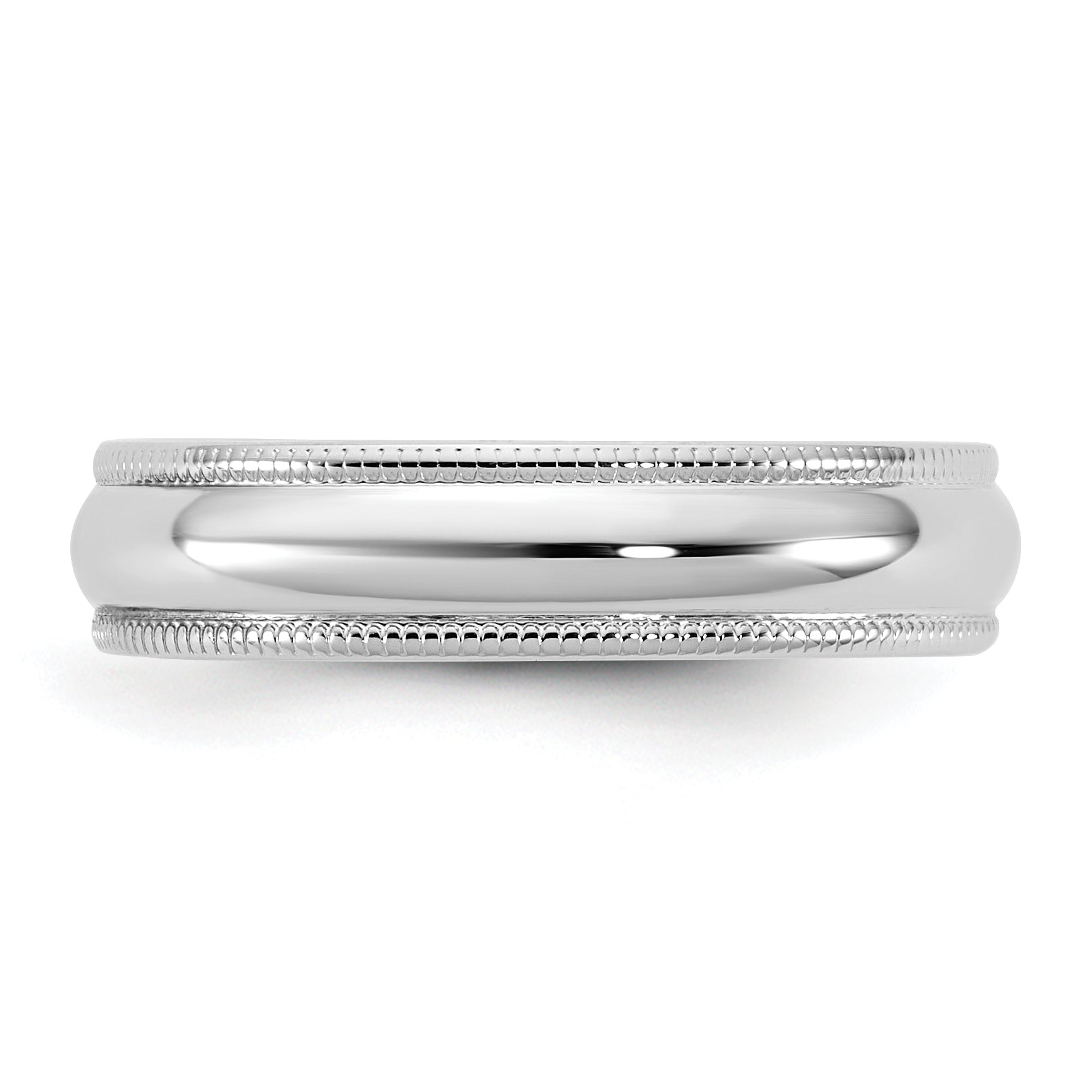 4.5mm 10K White Gold Lightweight Milgrain Half Round Wedding Band - Sophia Jewelers