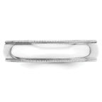 14k White Gold 5mm Lightweight Milgrain Half Round Wedding Band