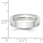 5.0mm 10K White Gold Lightweight Milgrain Half Round Wedding Band - Sophia Jewelers