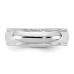 5.5mm 10K White Gold Lightweight Milgrain Half Round Wedding Band - Sophia Jewelers