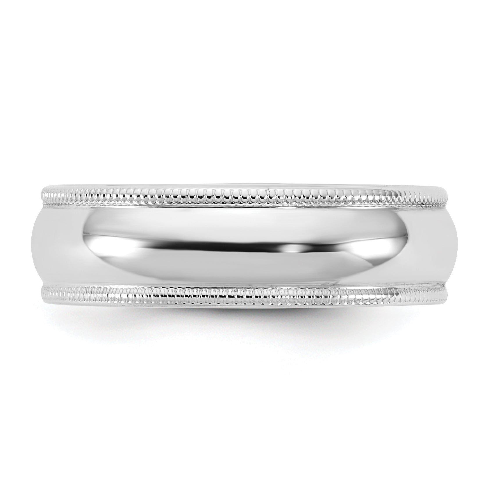 5.5mm 10K White Gold Lightweight Milgrain Half Round Wedding Band - Sophia Jewelers