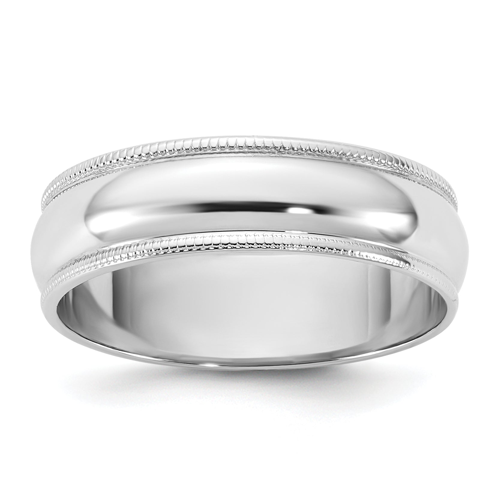 14KW 5.5mm Lightweight Milgrain Half Round Band Main image