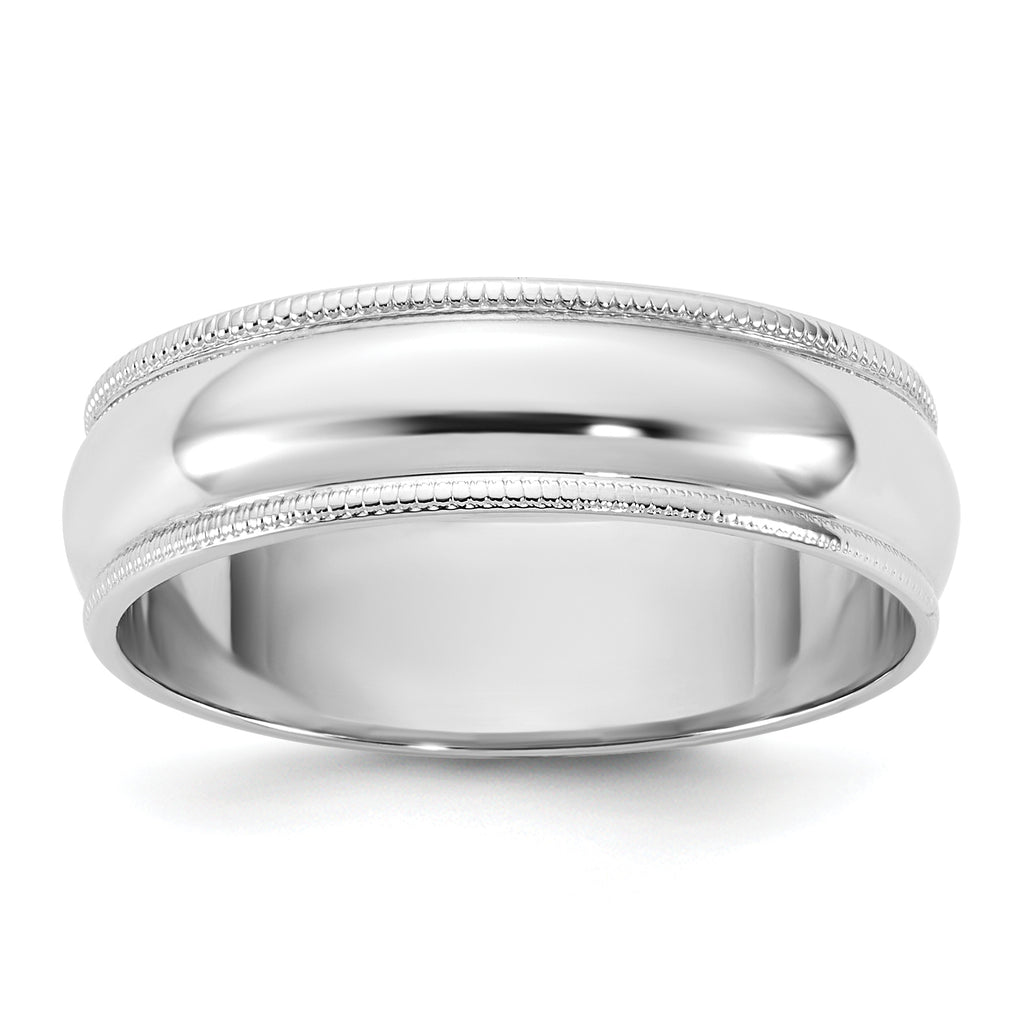 14KW 5.5mm Lightweight Milgrain Half Round Band