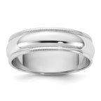 14KW 5.5mm Lightweight Milgrain Half Round Band