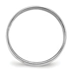 6.0mm 10K White Gold Lightweight Milgrain Half Round Wedding Band - Sophia Jewelers