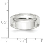 6.0mm 10K White Gold Lightweight Milgrain Half Round Wedding Band - Sophia Jewelers