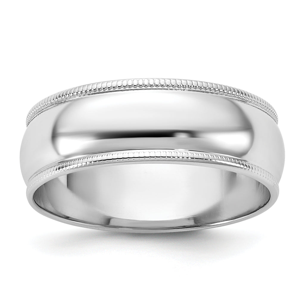14KW 6.5mm Lightweight Milgrain Half Round Band