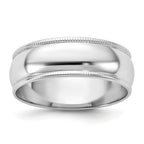 14KW 6.5mm Lightweight Milgrain Half Round Band