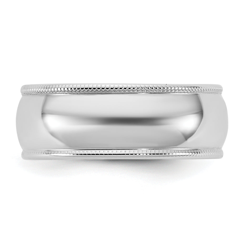 14KW 7mm Lightweight Milgrain Half Round Band