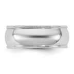 14KW 7mm Lightweight Milgrain Half Round Band