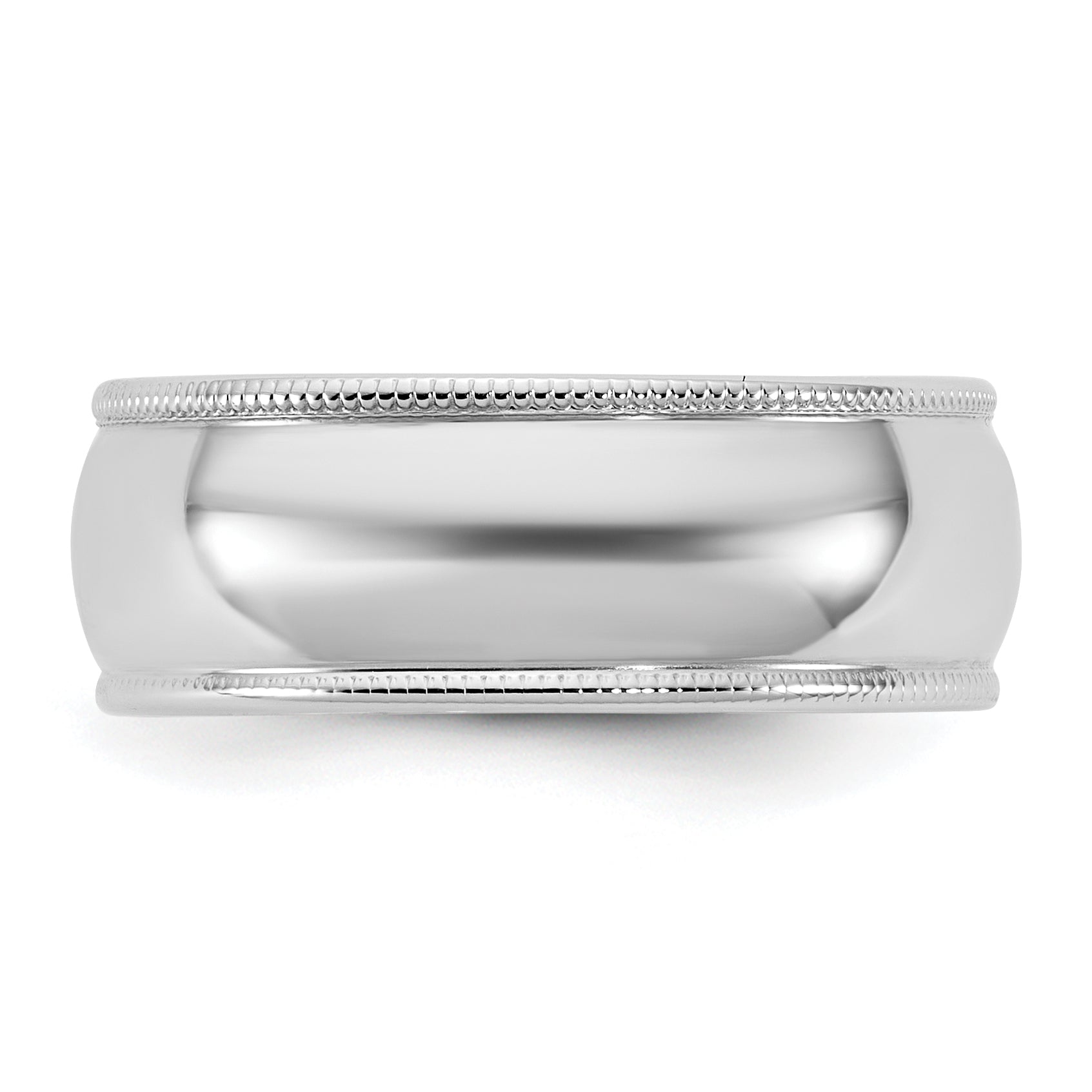 14KW 7mm Lightweight Milgrain Half Round Band