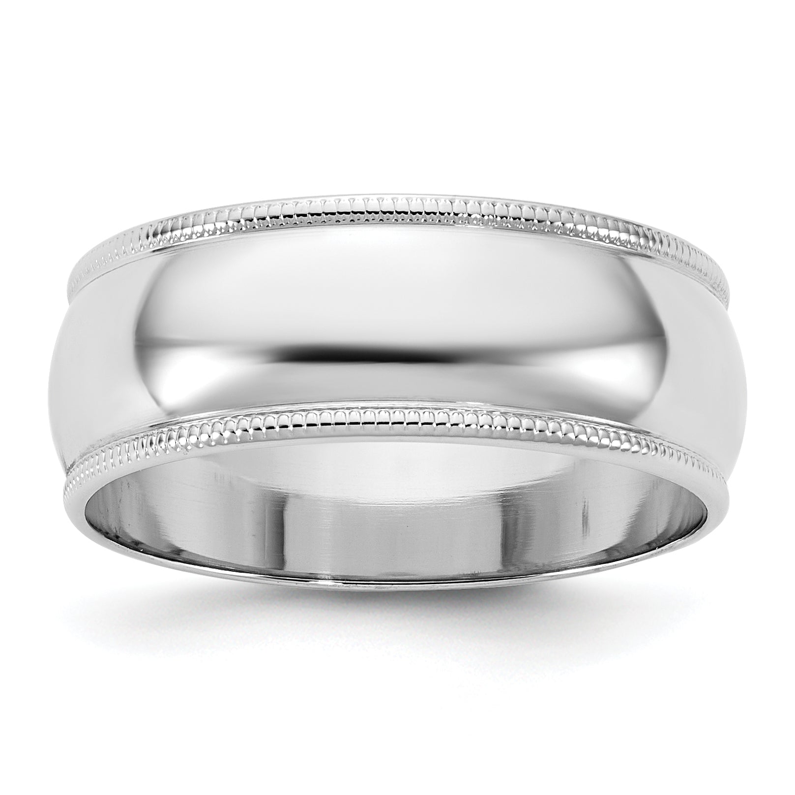 14KW 7mm Lightweight Milgrain Half Round Band