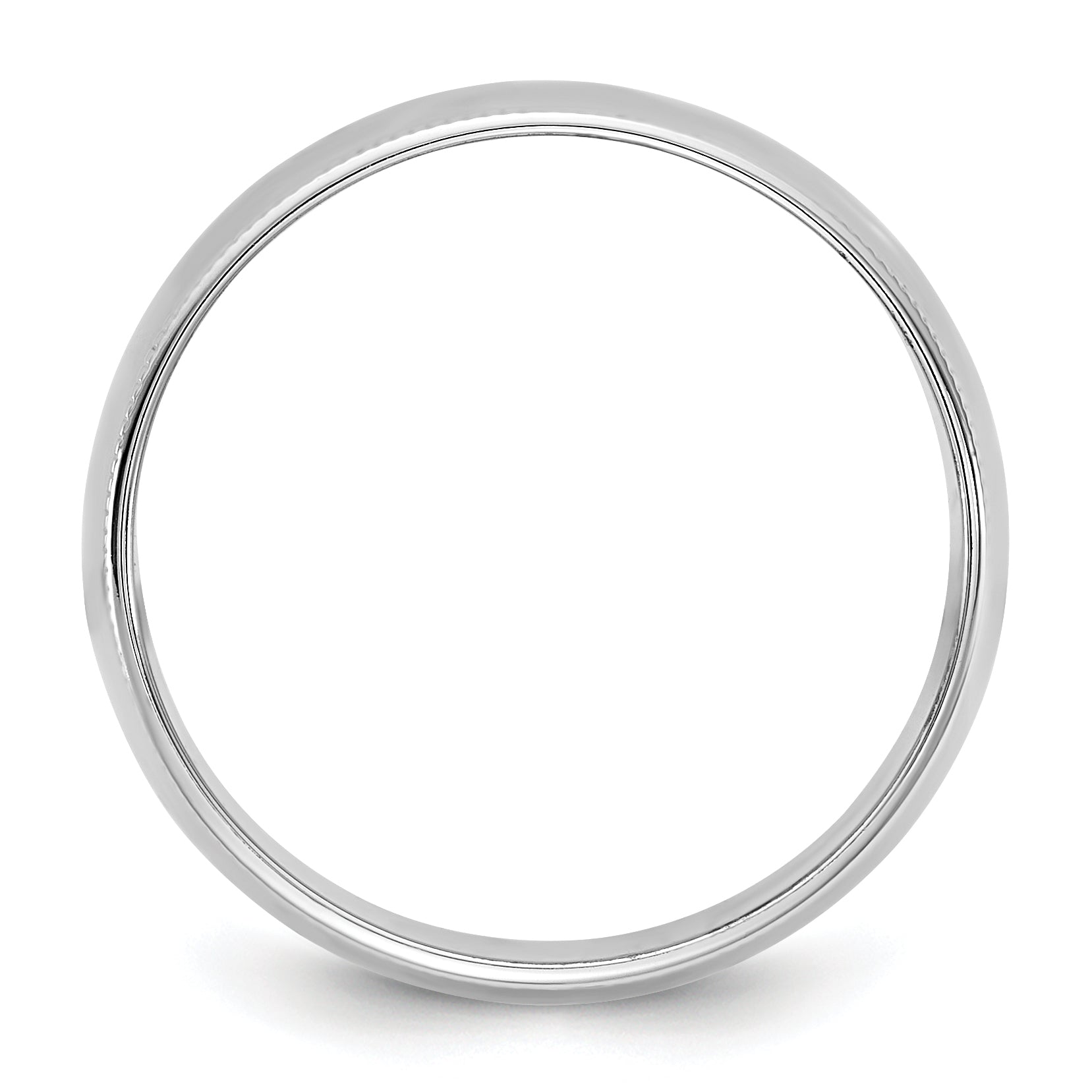 14KW 8mm Lightweight Milgrain Half Round Band