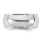 14KW 8mm Lightweight Milgrain Half Round Band
