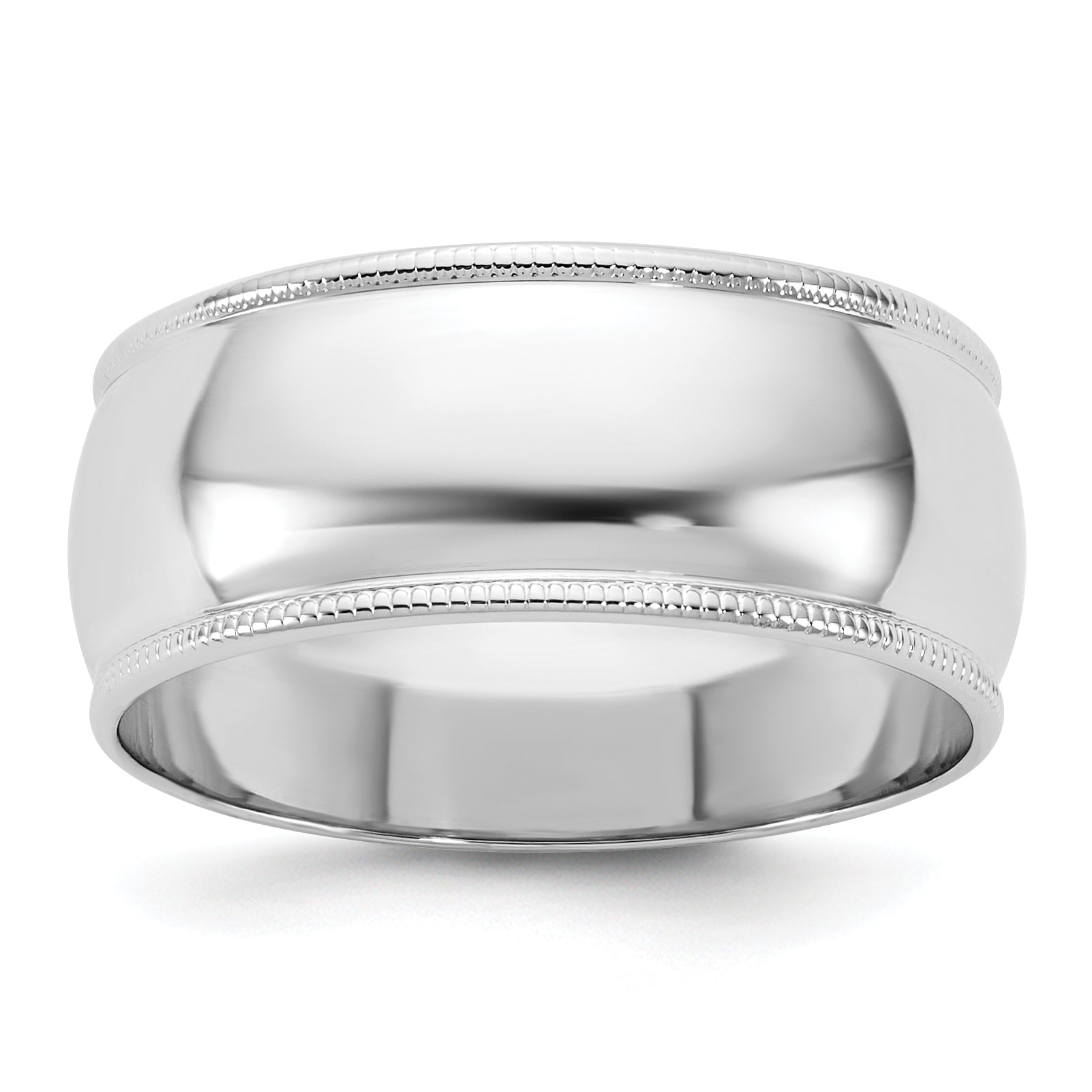 14KW 8mm Lightweight Milgrain Half Round Band Main image