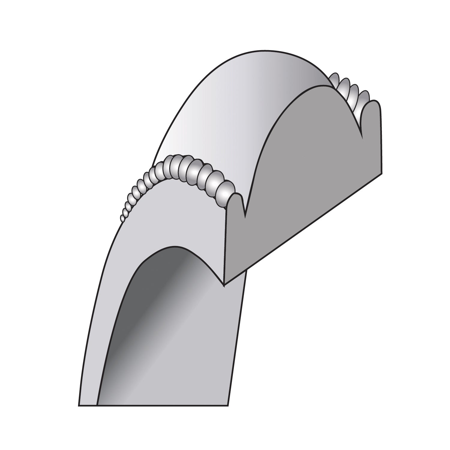 Sterling Silver 3mm Half Round Milgrain Size 13.5 Band