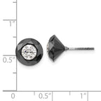 Black & White Diamonds Stud Earrings in 14K White Gold, 9.65mm (6.50 ct. tw.) - Sophia Jewelers