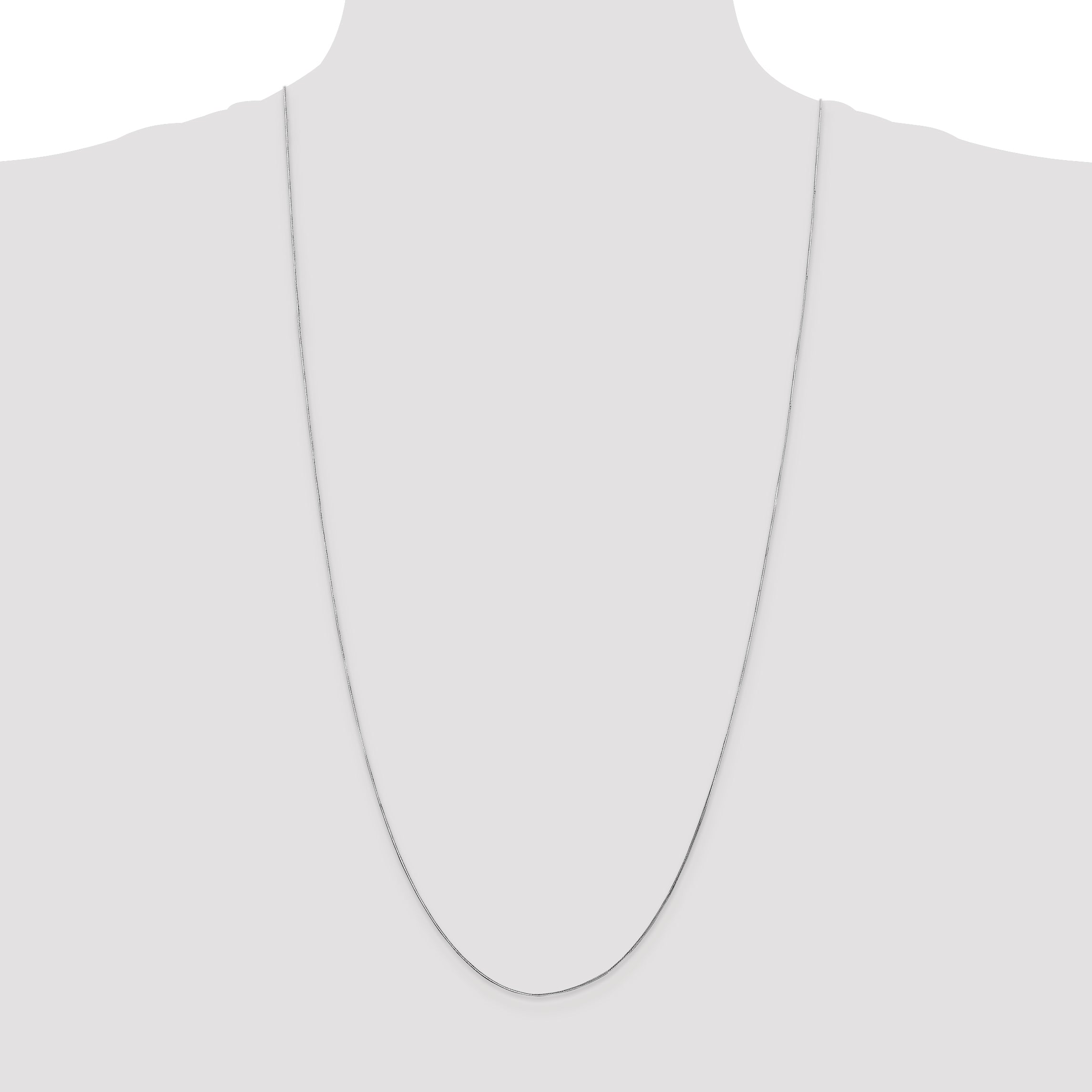 14K White Gold 30 inch .5mm Octagonal Snake with Lobster Clasp Chain