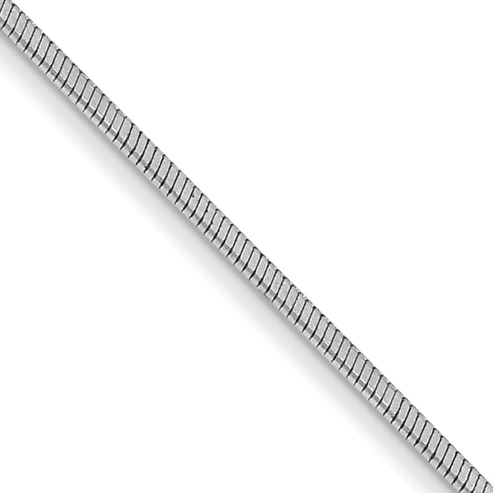 14K White Gold 30 inch .6mm Octagonal Snake with Lobster Clasp Chain