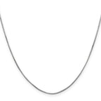 14K White Gold 30 inch 1mm Octagonal Snake with Lobster Clasp Chain