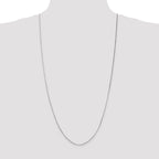 14K White Gold 30 inch 1mm Octagonal Snake with Lobster Clasp Chain
