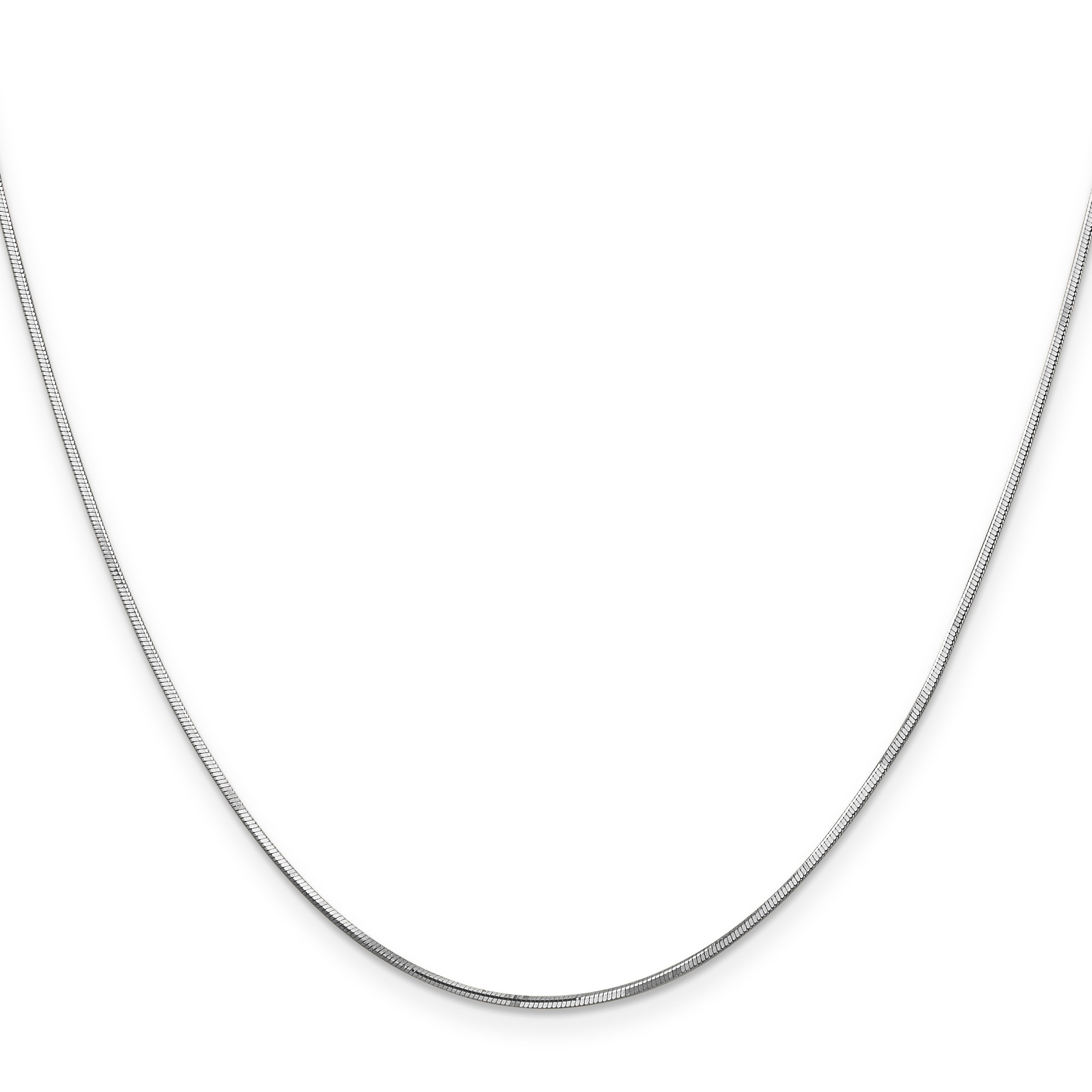 14K White Gold 30 inch .9mm Octagonal Snake with Lobster Clasp Chain