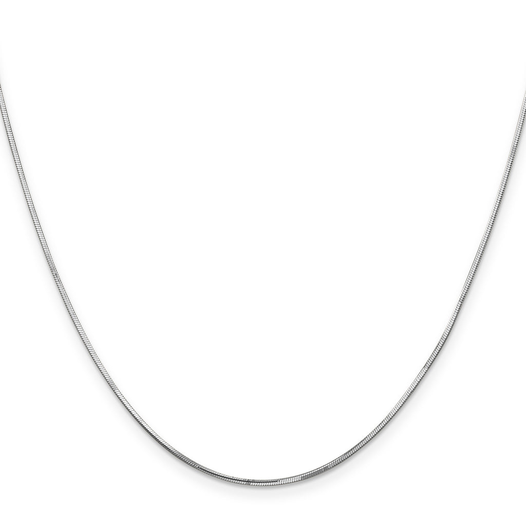 14K White Gold 30 inch .9mm Octagonal Snake with Lobster Clasp Chain