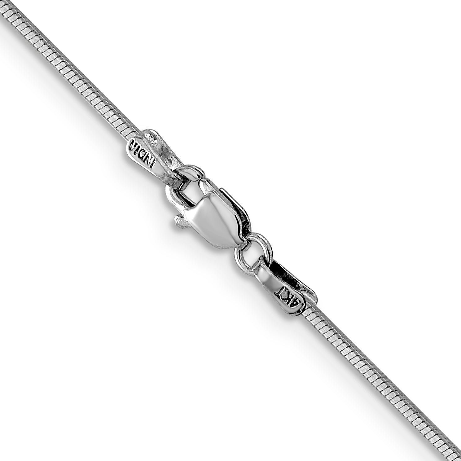 14K White Gold Solid Snake Chain Necklace 1mm