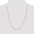 14K White Gold 24 inch 1mm Octagonal Snake with Lobster Clasp Chain